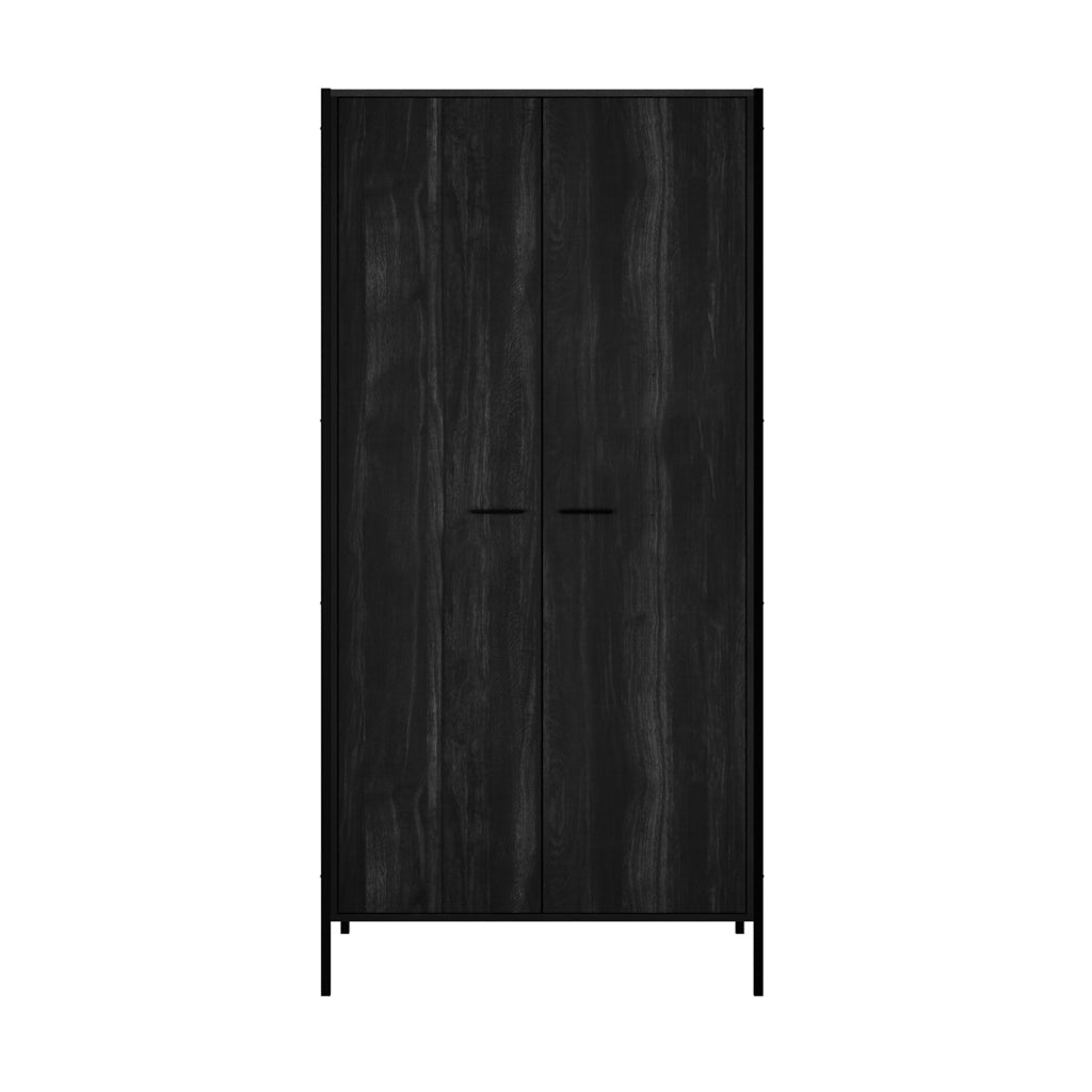 Harry Christian Home Black Industrial Style Double Wardrobe
