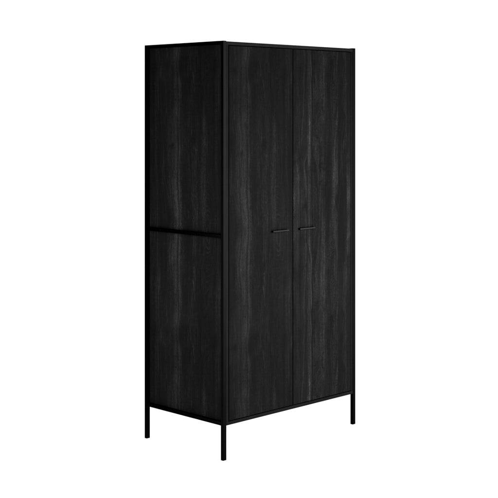 Harry Christian Home Black Industrial Style Double Wardrobe