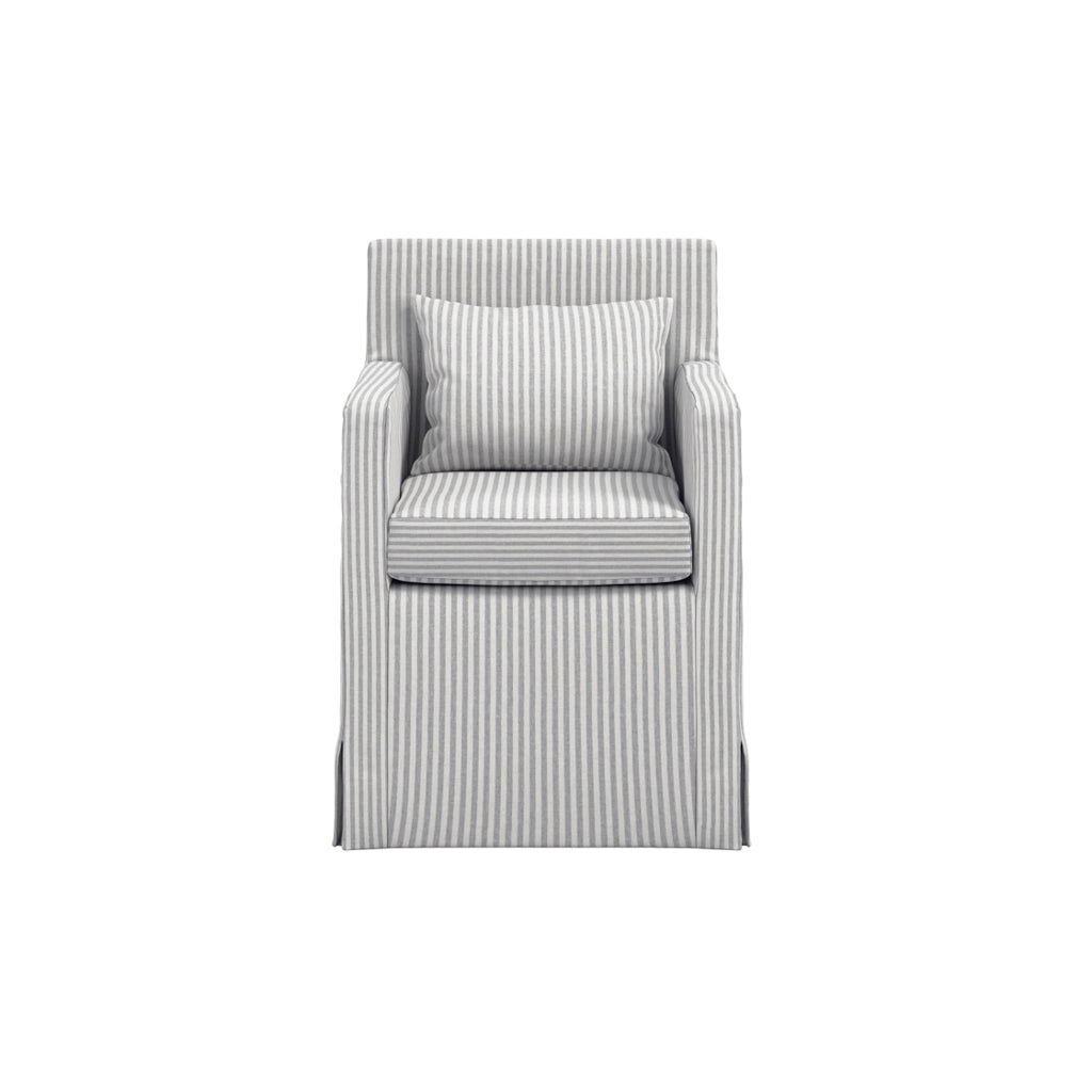 Harry Christian Home Calabasas Statement Grey Stripe Dining Chair