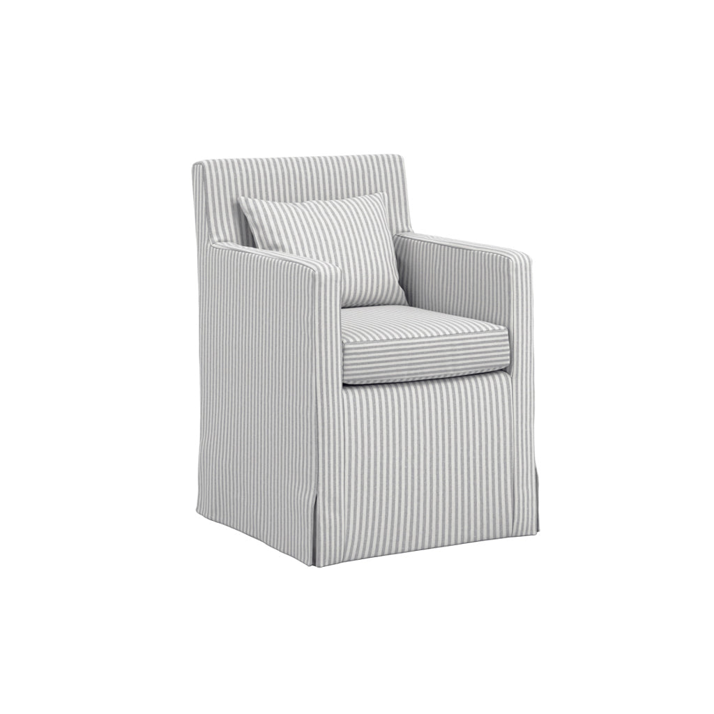 Harry Christian Home Calabasas Statement Grey Stripe Dining Chair Angled View