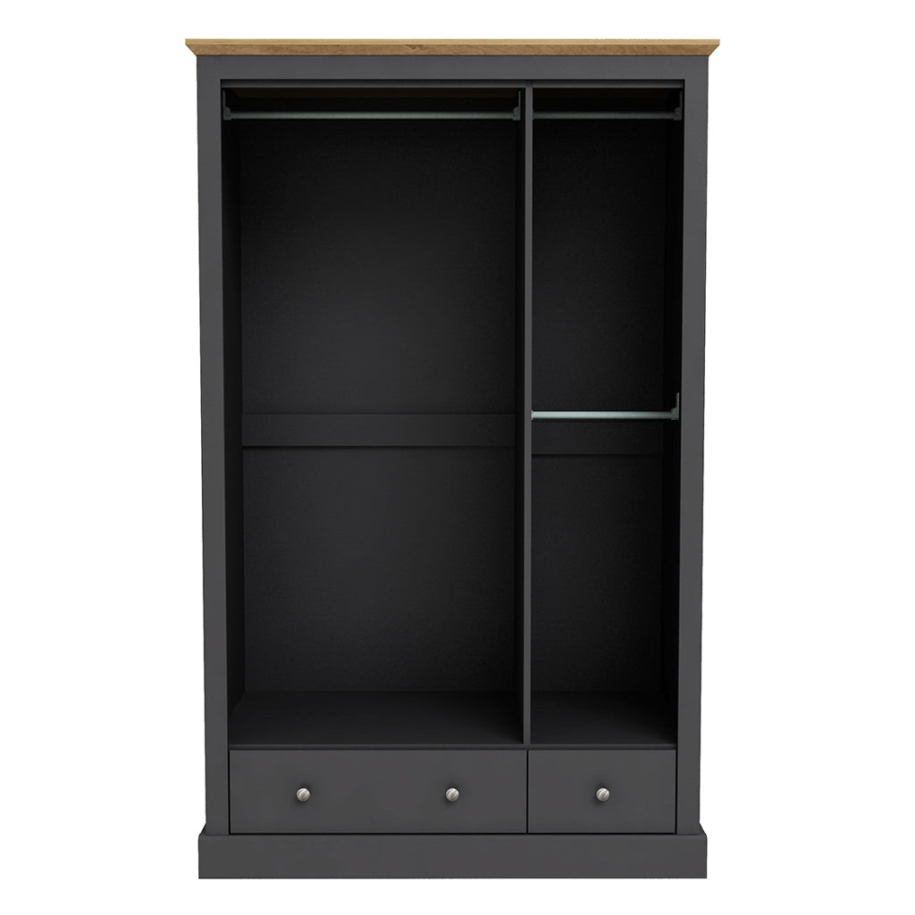 Harry Christian Home Cornwall Triple Wardrobe In Charcoal