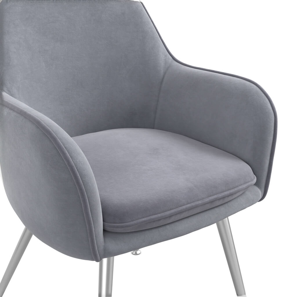 Harry Christian Home Cosy Dining Chair In Grey Seat Close Up