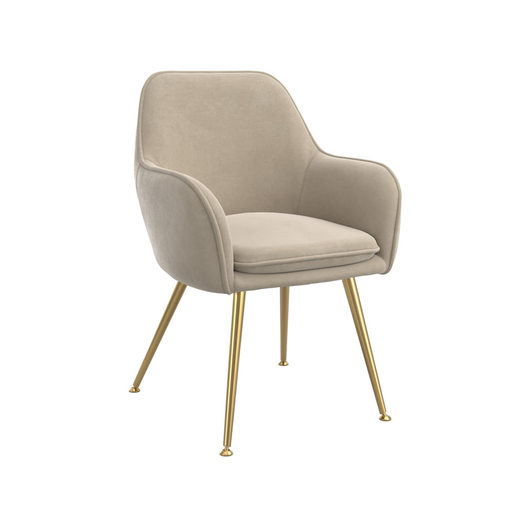 Harry Christian Home Cosy Dining Chair Range In Light Fawn With Golden Legs Modern Dining Chairs by Harry Christian Home
