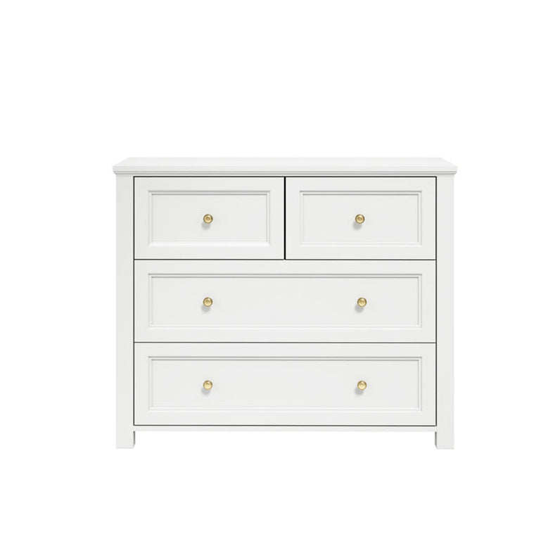 Harry Christian Home Elegance Chest Of Drawers In White with Golden Handles Shaker Style White Chest Of Drawers