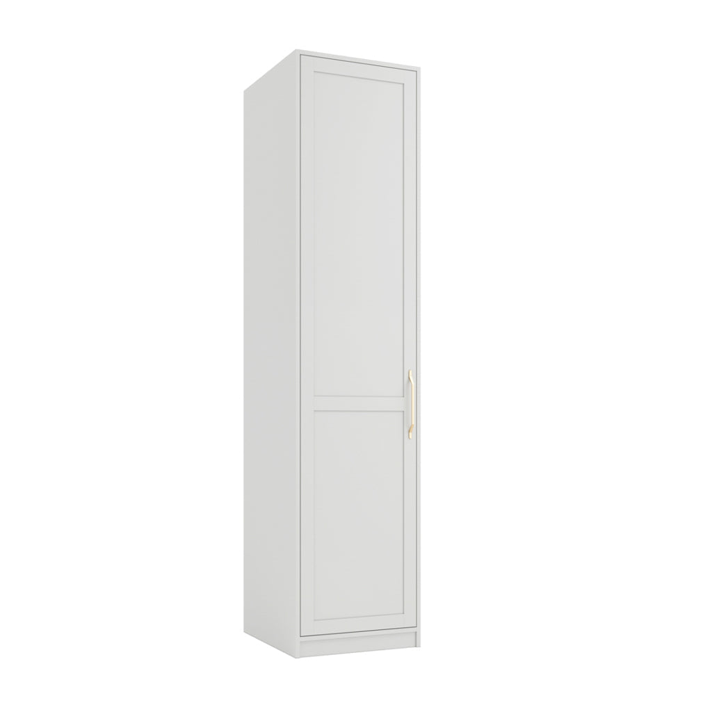 Harry Christian Home Elegance White & Golden Handled Single Wardrobe