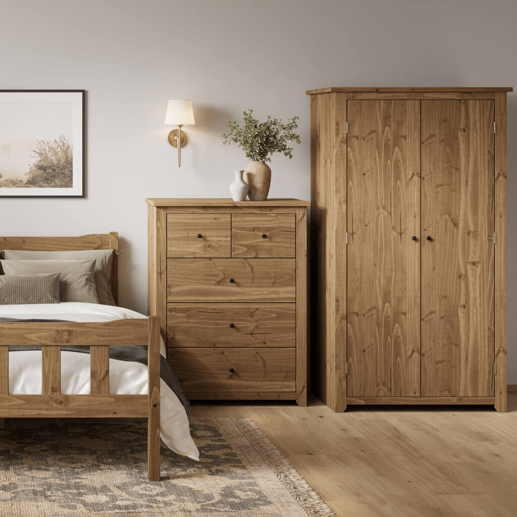 Harry Christian Home Essential Pine 2 Door Wardrobe 2