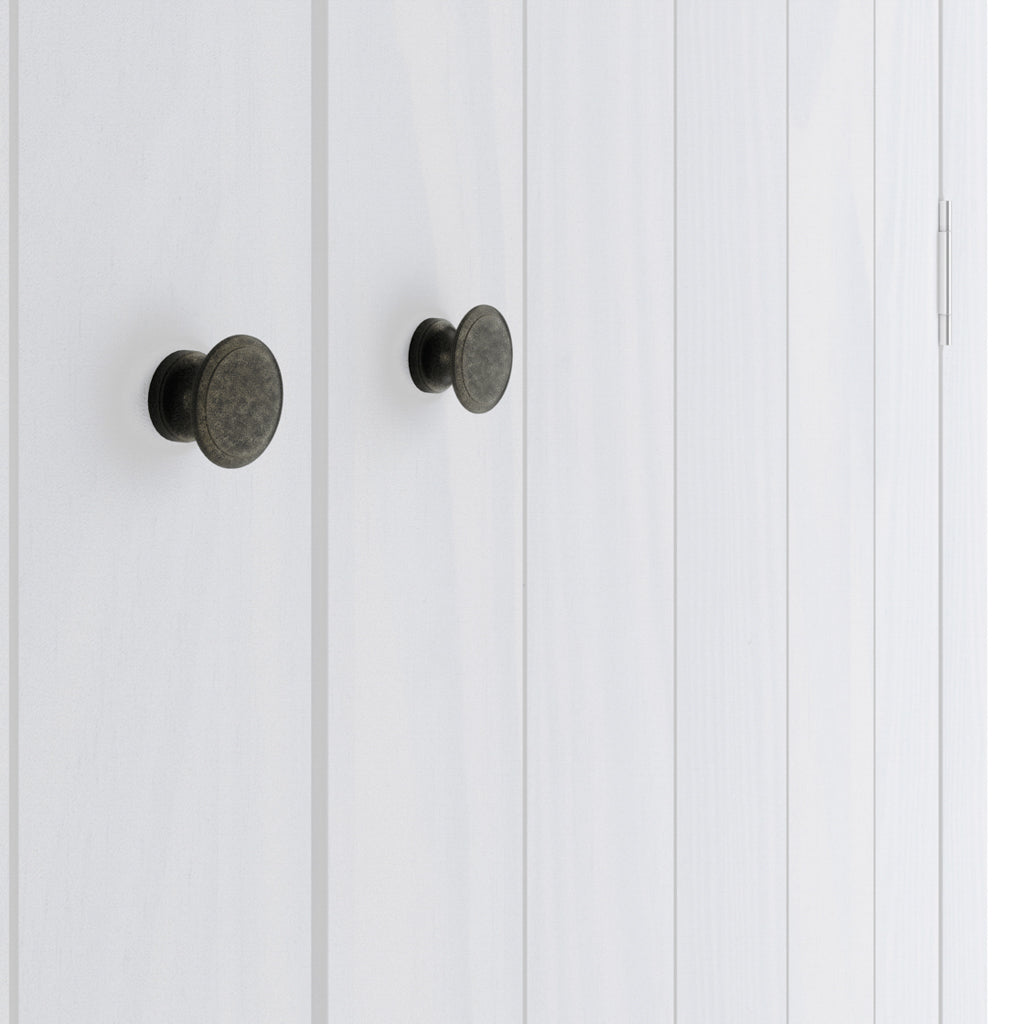 Harry Christian Home Essential White 2 Door Wardrobe Doors Open close up