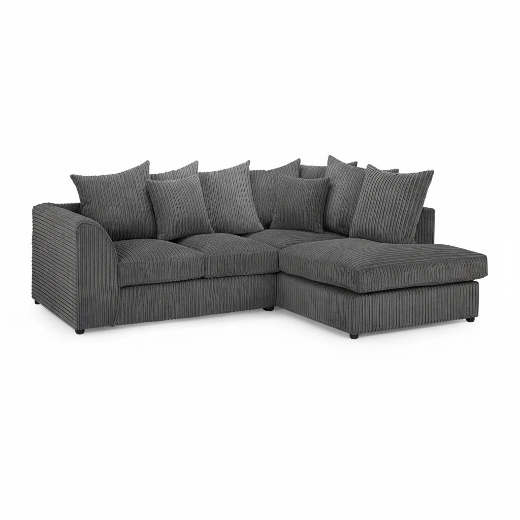 Harry Christian Home Essentials Grey Jumbo-cord Right Hand Corner Sofa