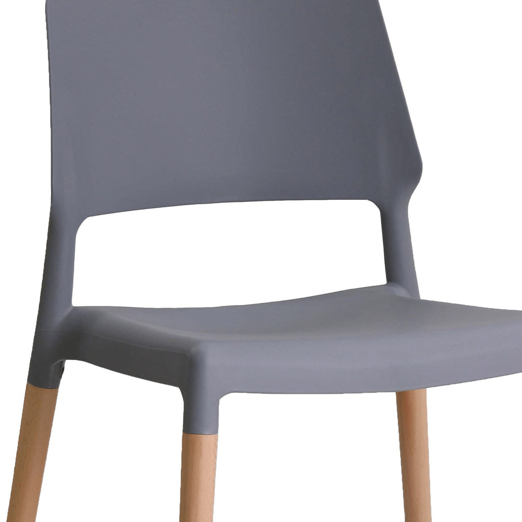 Harry Christian Home Essentials Pair Of Cubic Grey Dining Chairs Seat View
