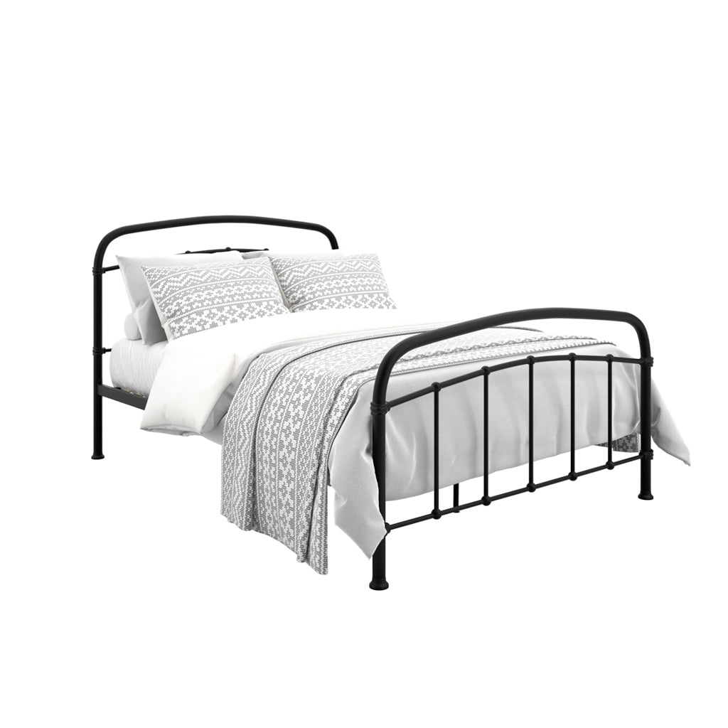 Harry Christian Home Industrial Double Bed Frame In Black