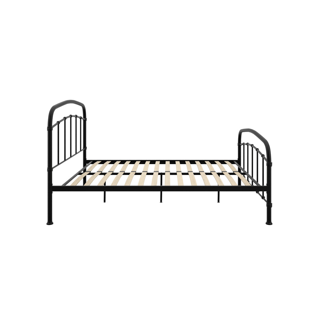 Harry Christian Home Industrial Double Bed Frame In Black
