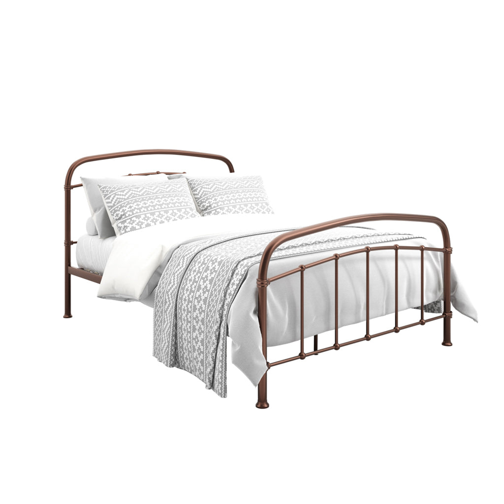 Harry Christian Home Industrial Kingsize Bed Frame In Copper