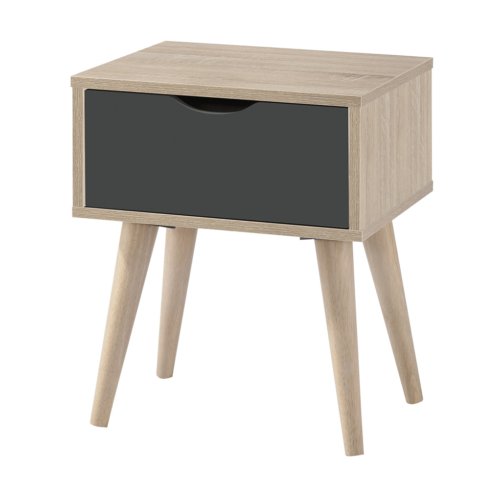 Harry Christian Home Light Oak & Grey Drawer Side Table