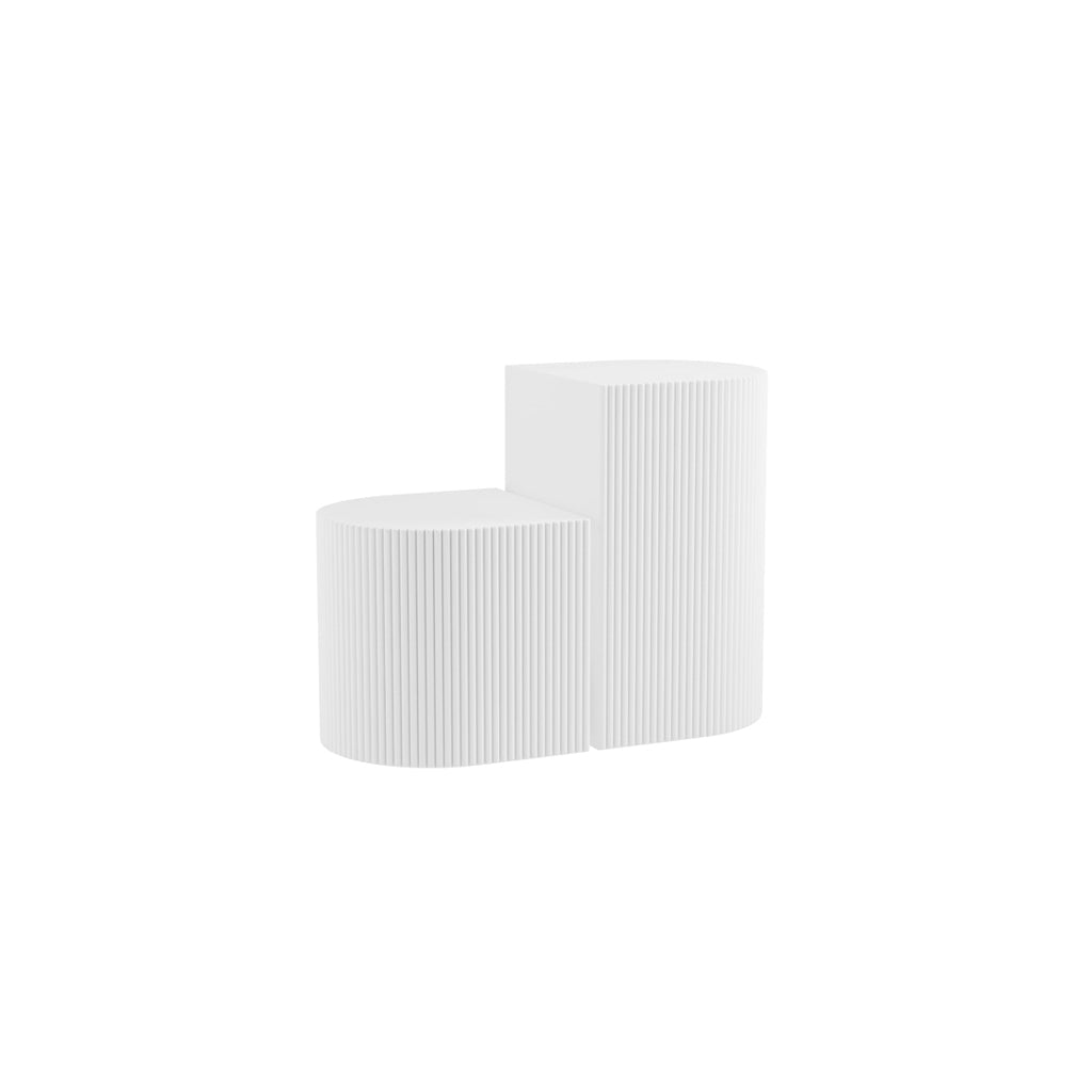 Harry Christian Home Pair Of Contemporary White Column Side Tables