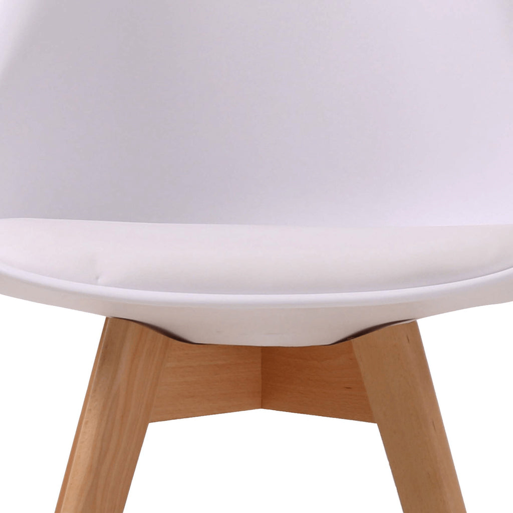 Harry Christian Home Pair Of Essential White Dining Chairs Seat Close Up