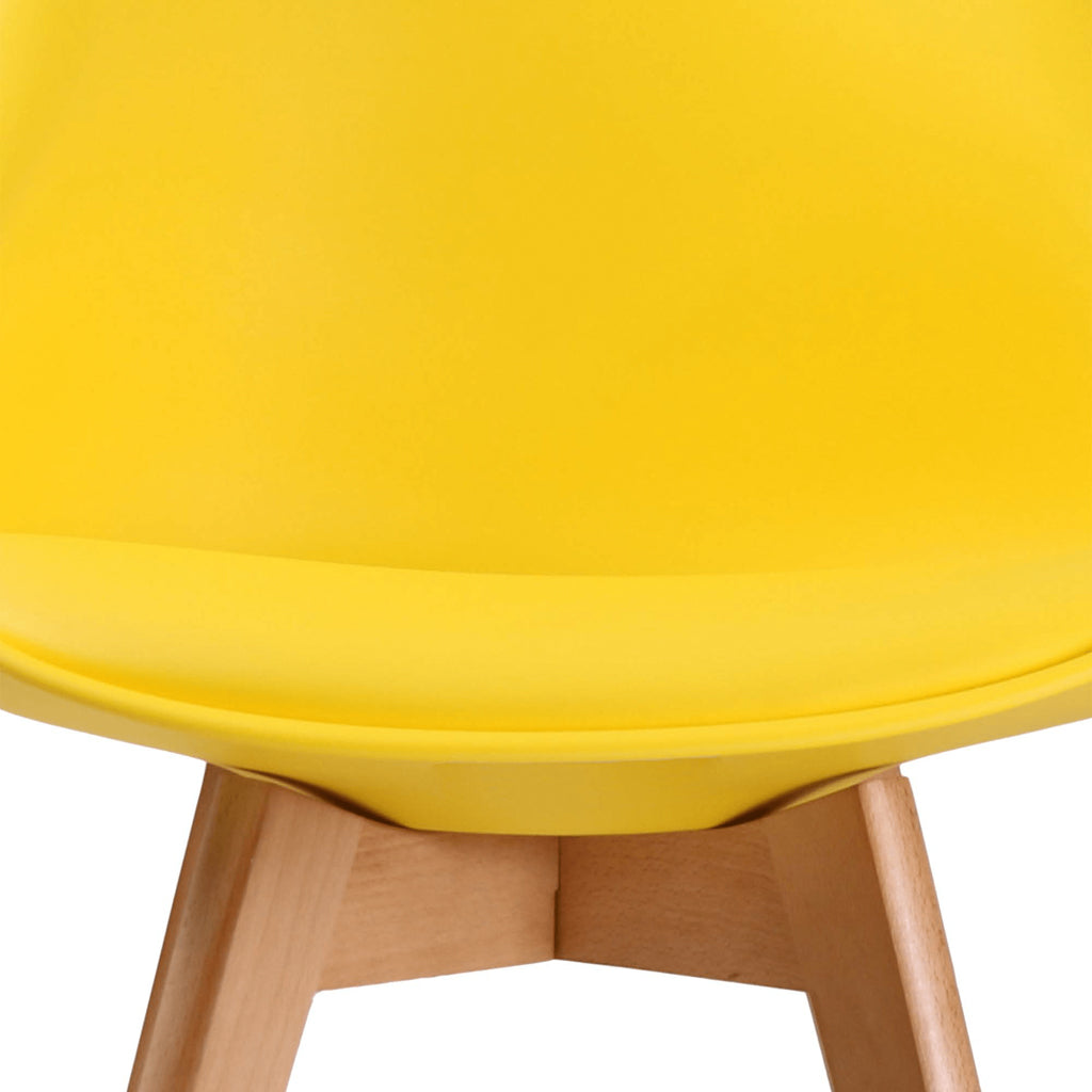 Harry Christian Home Pair Of Essential Yellow Dining Chairs Seat Pad Close Up