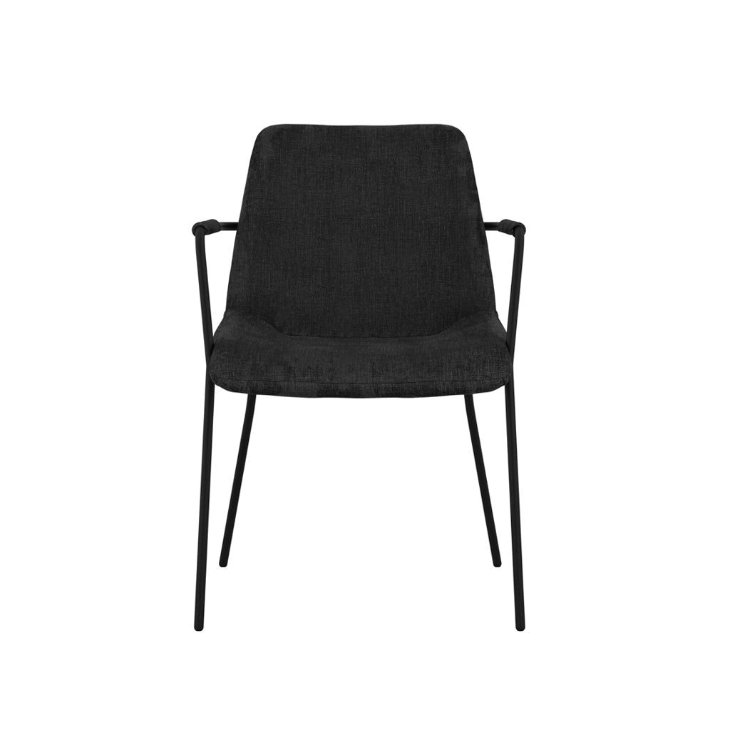 Harry Christian Home Pair Of Monroe Armed Black Dining Chairs