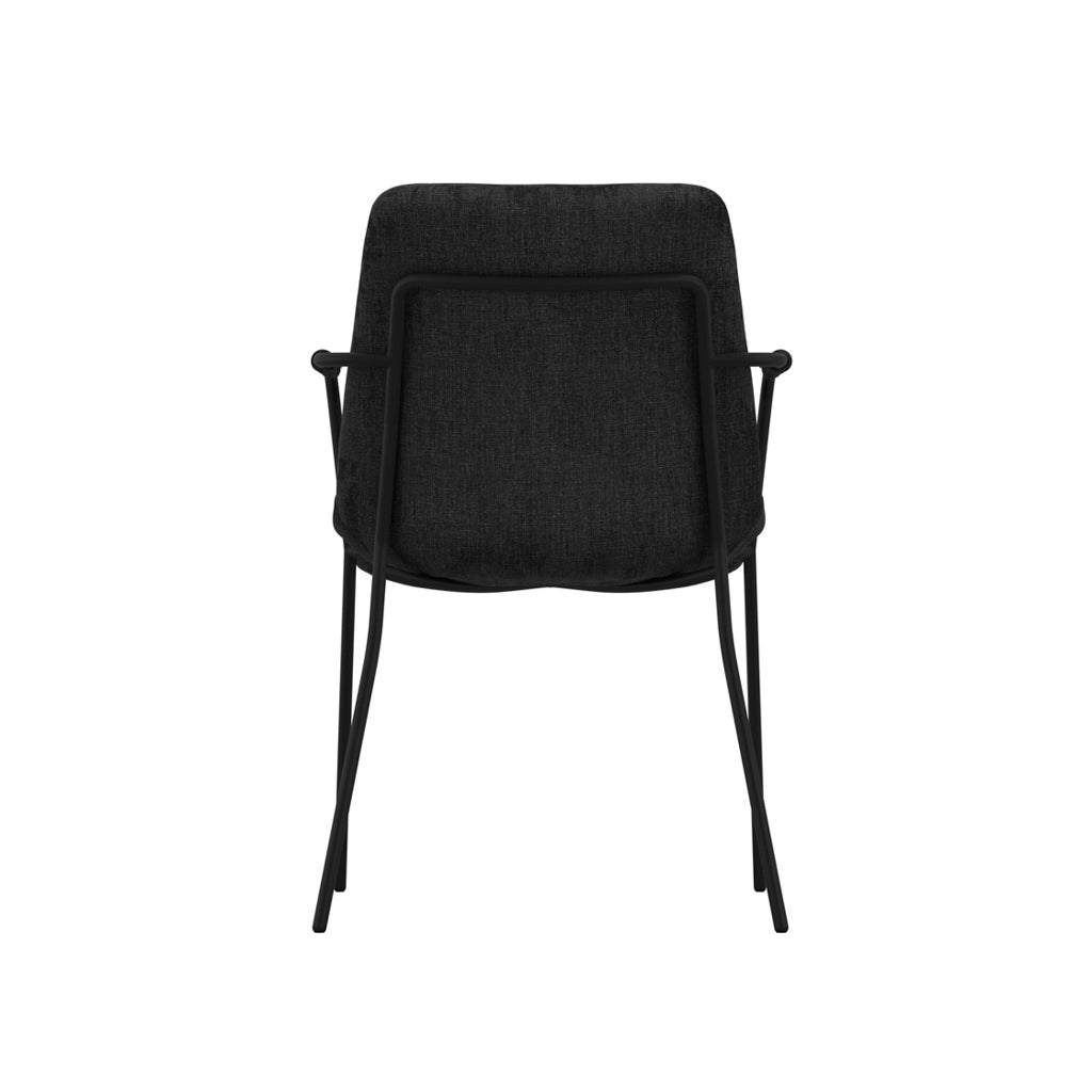 Harry Christian Home Pair Of Monroe Armed Black Dining Chairs Side View Rear View