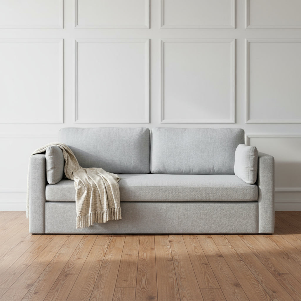 Harry Christian Home Savanna 3 Seater Sofa In Light Grey Lifestyle. Grey 3 Seater Sofa.