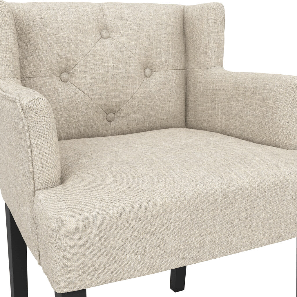 Harry Christian Home Stone Winged Dining Chair with Arms upholstery close up