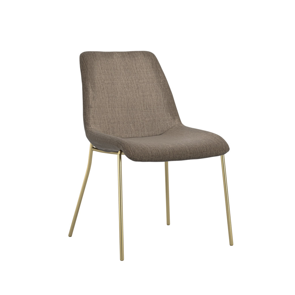 Harry Christian Home Taupe And Gold Legged Dining Chair Angled View