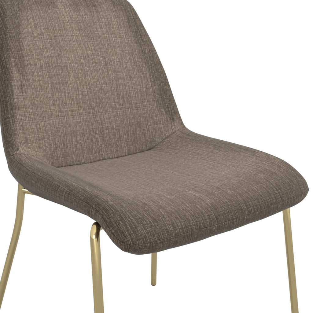Harry Christian Home Taupe And Gold Legged Dining Chair Taupe Upholstery Close Up