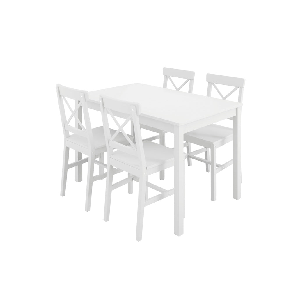 Harry Christian Home White 4 Seater Dining Set
