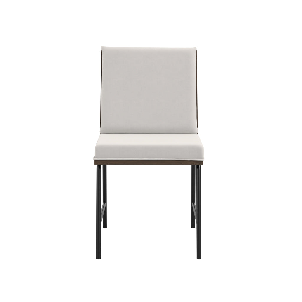 Harry Christian Home White Dining Chair With Wooden Frame Work And Black Legs