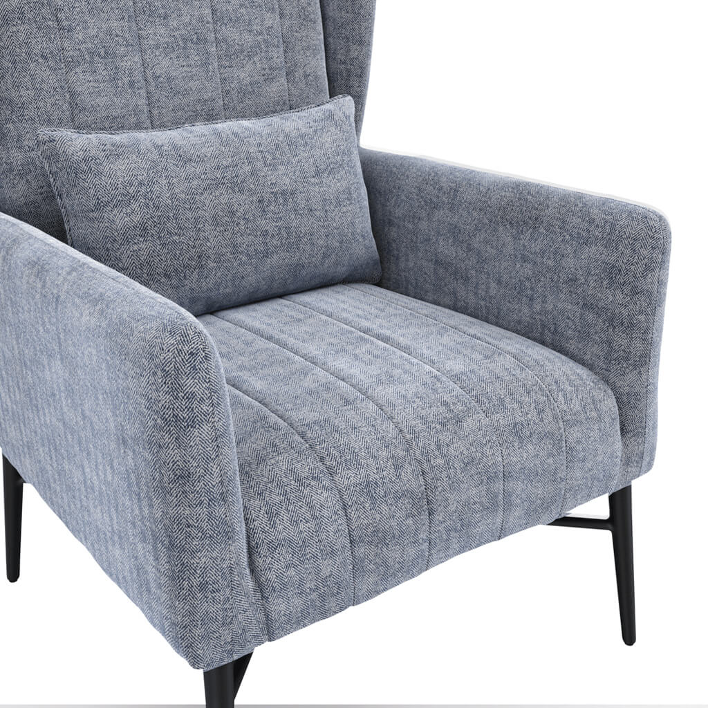 Harry Christian Home Enya Armchair In Navy Herringbone