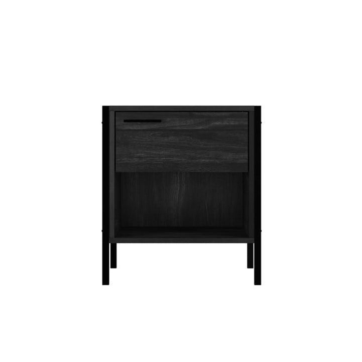 Harry Christian Home Onyx Wooden Effect Black Bedside Cabinet