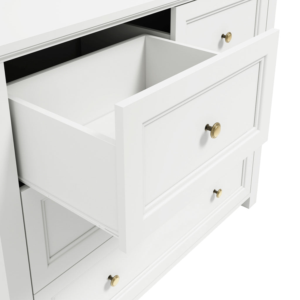 Harry Christian Home Elegance Chest Of Drawers In White With Gold Handles