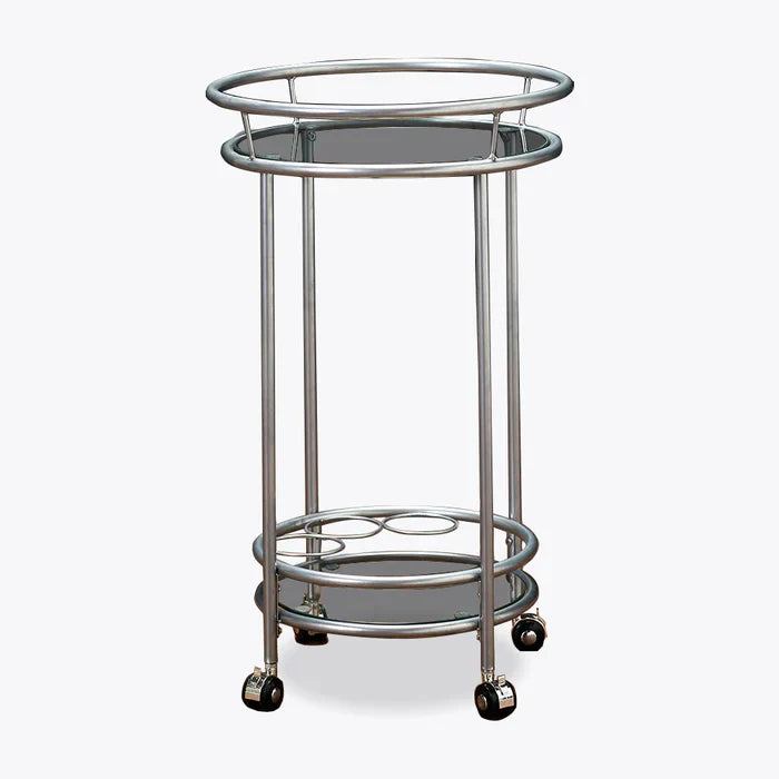 Harry Christian Home Silver Circular Drinks Trolley