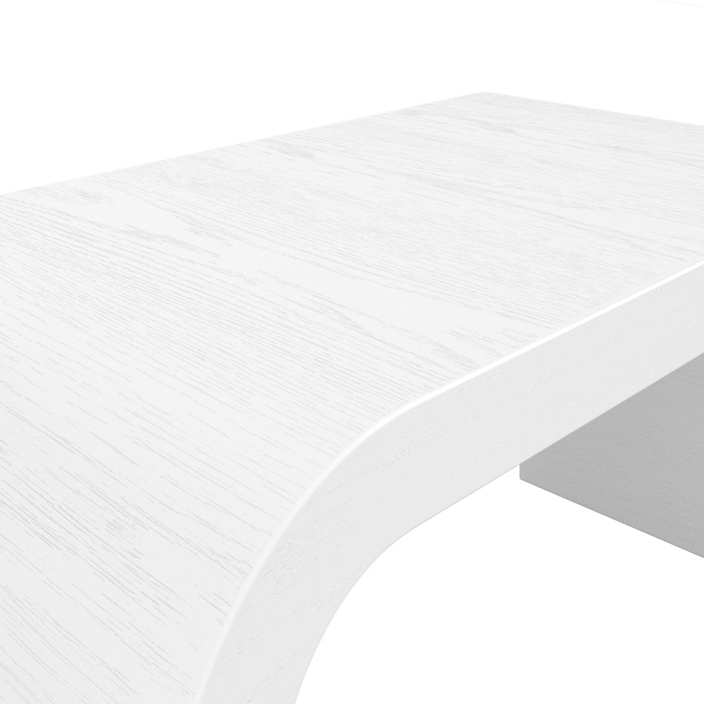 Harry Christian Home White Wood Grain Effect Arched Coffee Table