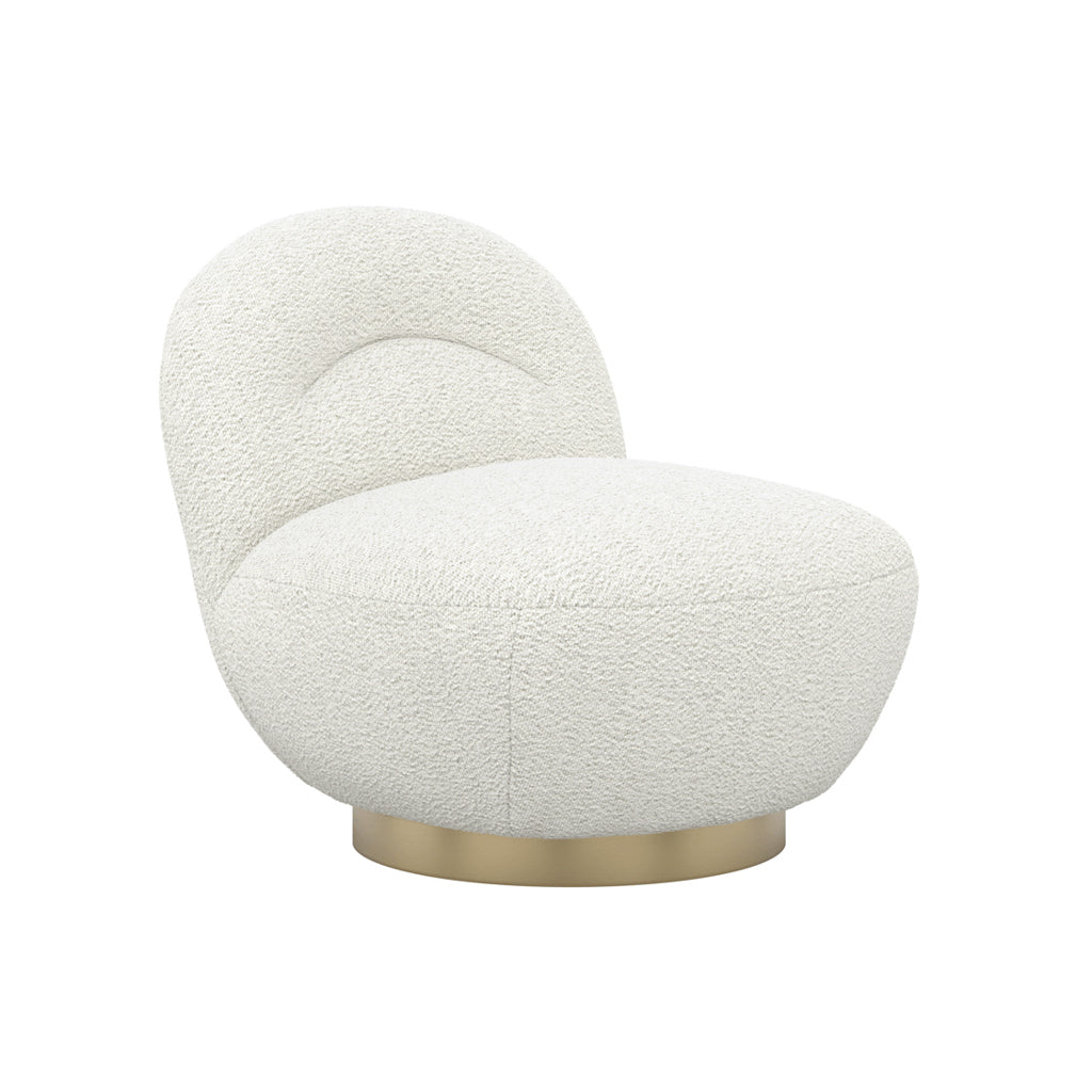 Harry Christian Home Ivory And Brushed Gold Accent Chair