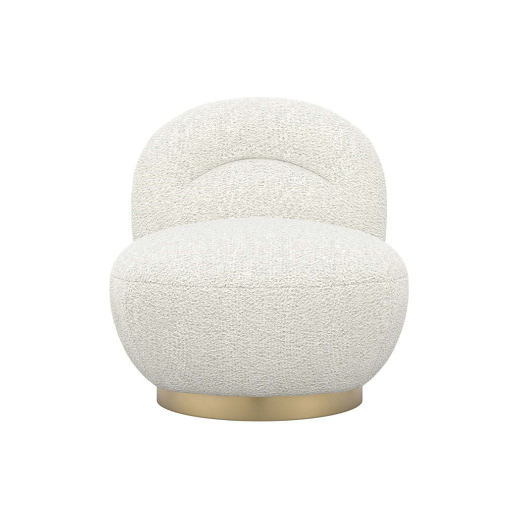Harry Christian Home Ivory And Brushed Gold Accent Chair