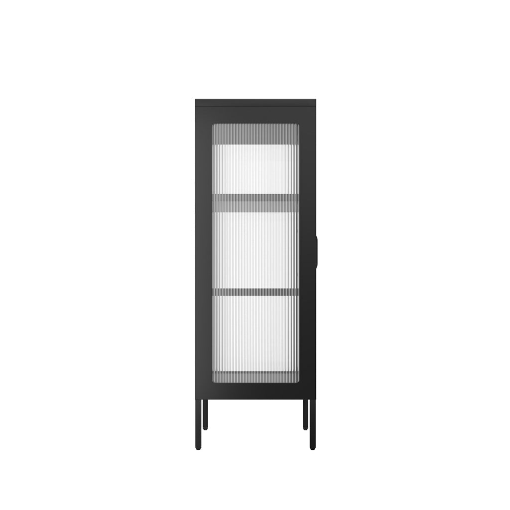 Harry Christian Home Black Modern Industrial Style Display Cabinet