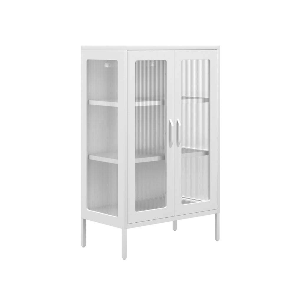 Harry Christian Home White Sleek Industrial Cabinet