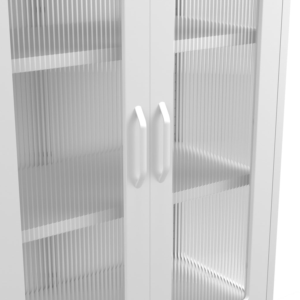 Harry Christian Home White Sleek Industrial Cabinet