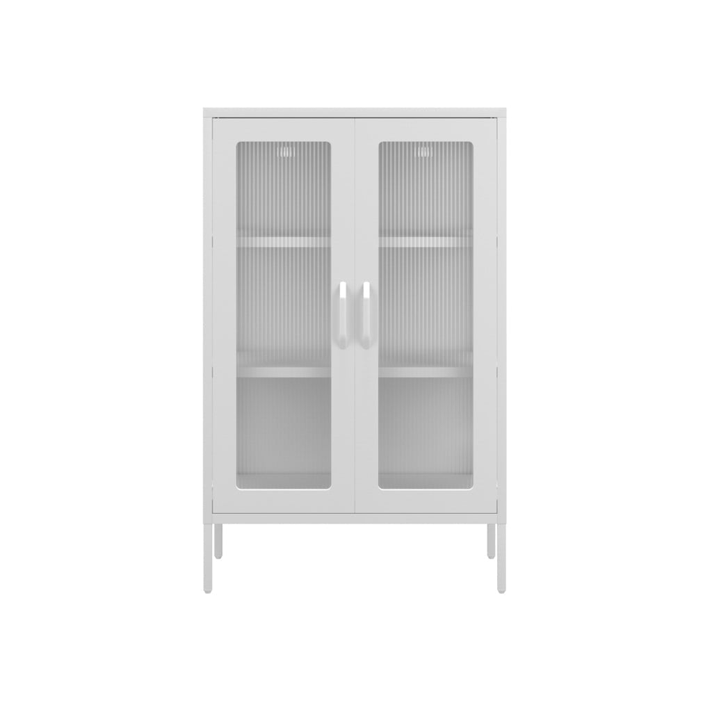 Harry Christian Home White Sleek Industrial Cabinet