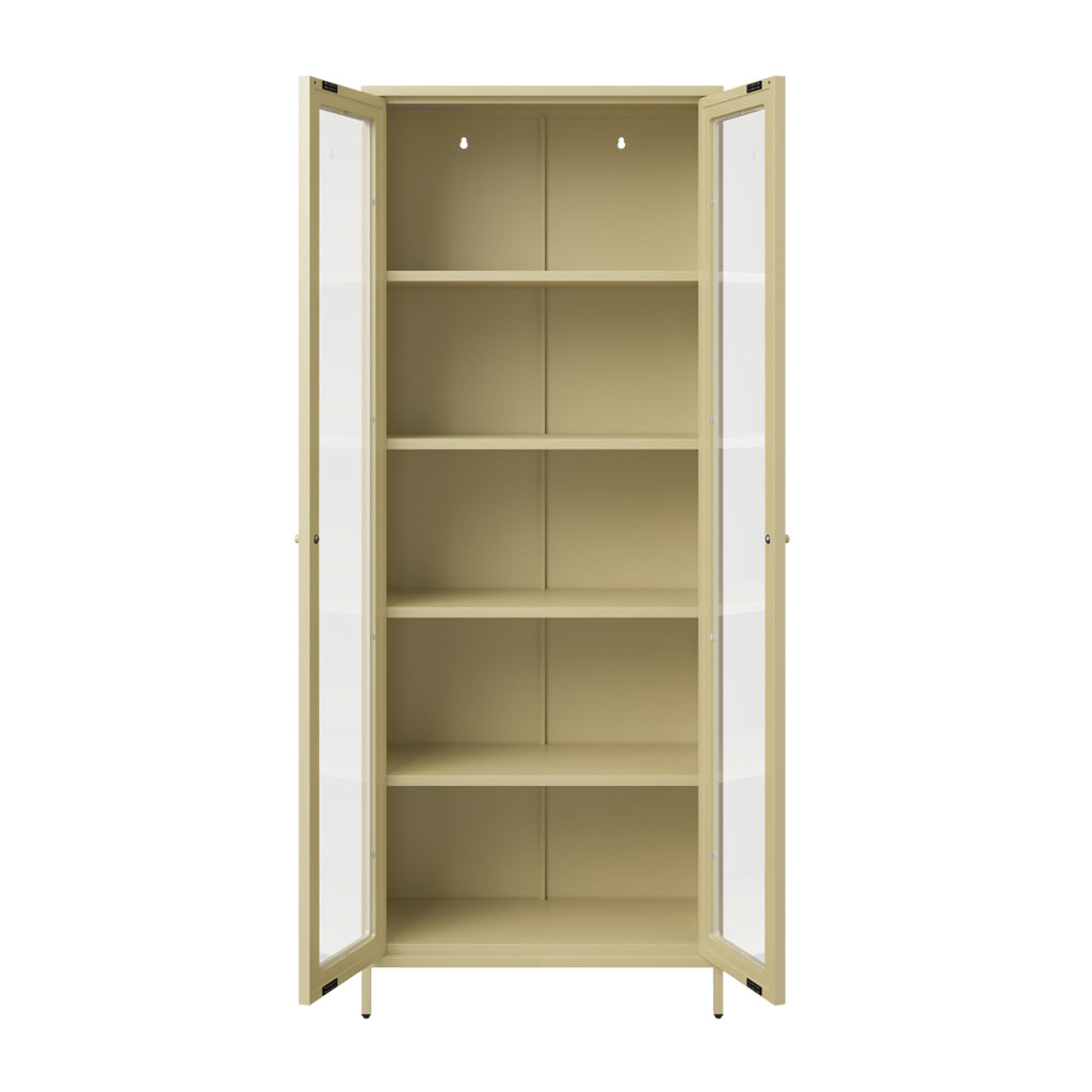 Harry Christian Home Tall Beige Display Cabinet
