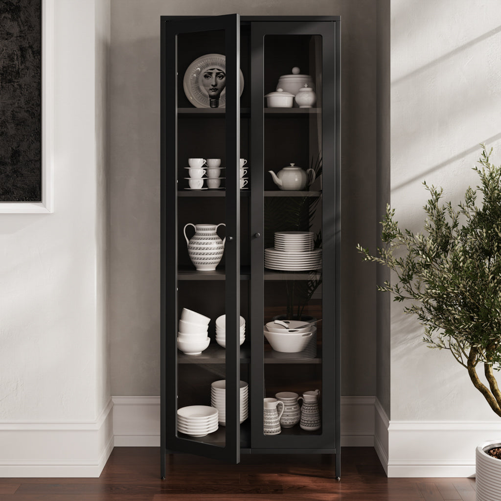 Harry Christian Home Tall Black Display Cabinet