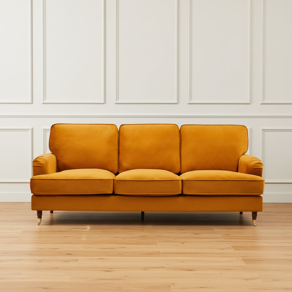OLIVIA 3 SEATER SOFA IN BURNT ORANGE BY HARRY CHRISTIAN HOME