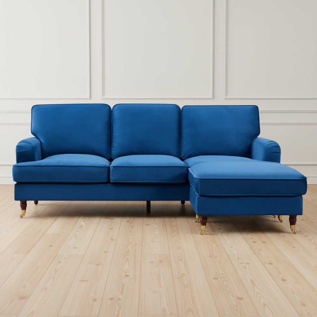OLIVIA UNIVERSAL CORNER L SHAPE SOFA IN ROYAL BLUE