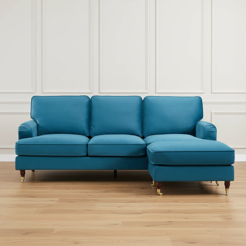 OLIVIA UNIVERSAL CORNER L SHAPE SOFA IN TEAL