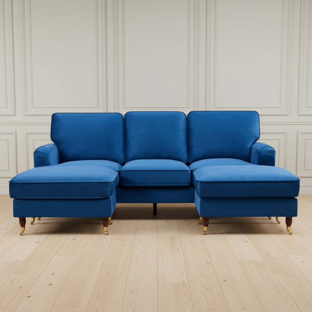 OLIVIA U SHAPE SOFA IN ROYAL BLUE BY HARRY CHRISTIAN HOME