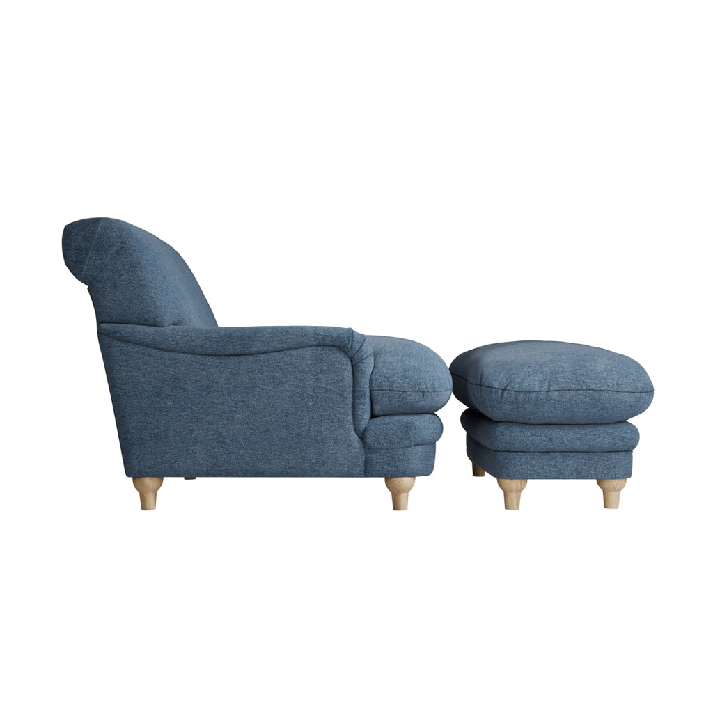 Harry Christian Home Love Seat In Blue Denim