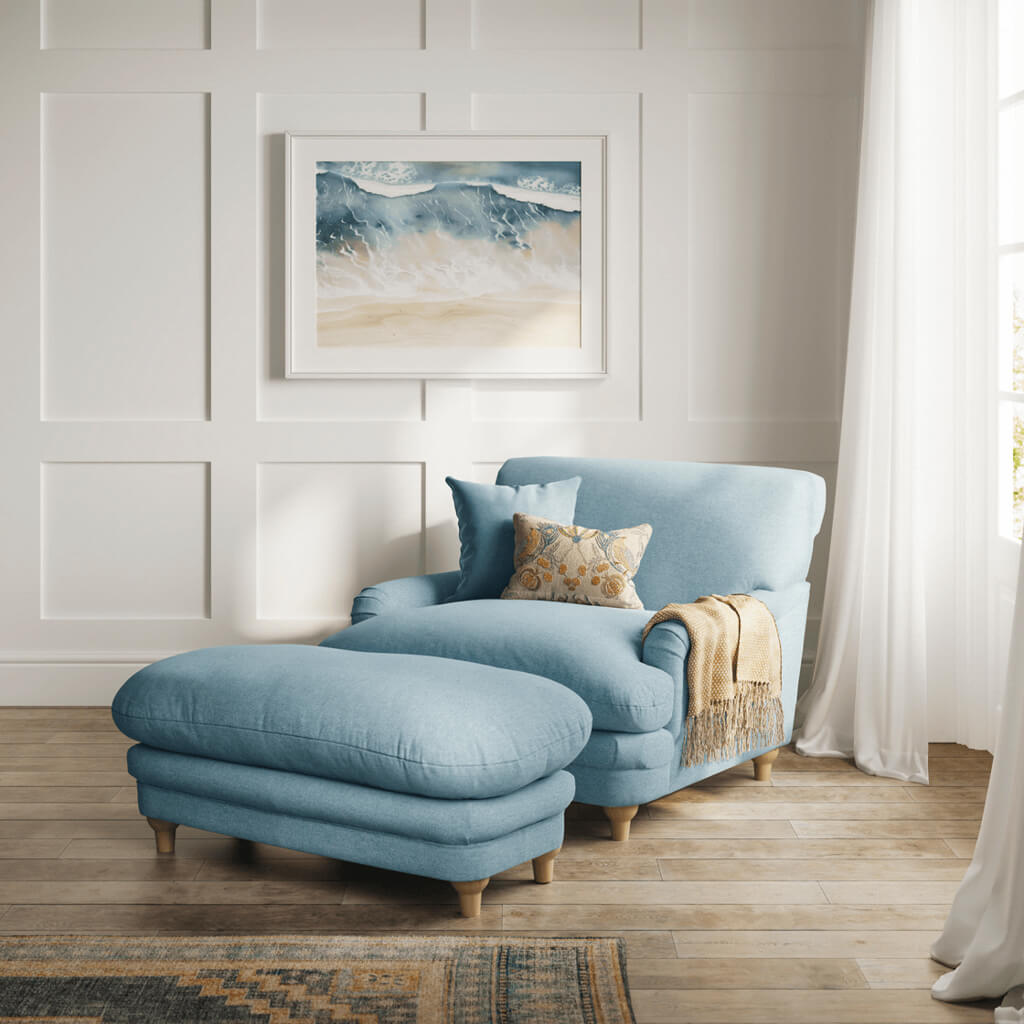 Harry Christian Home Love Seat In Duck Egg Blue