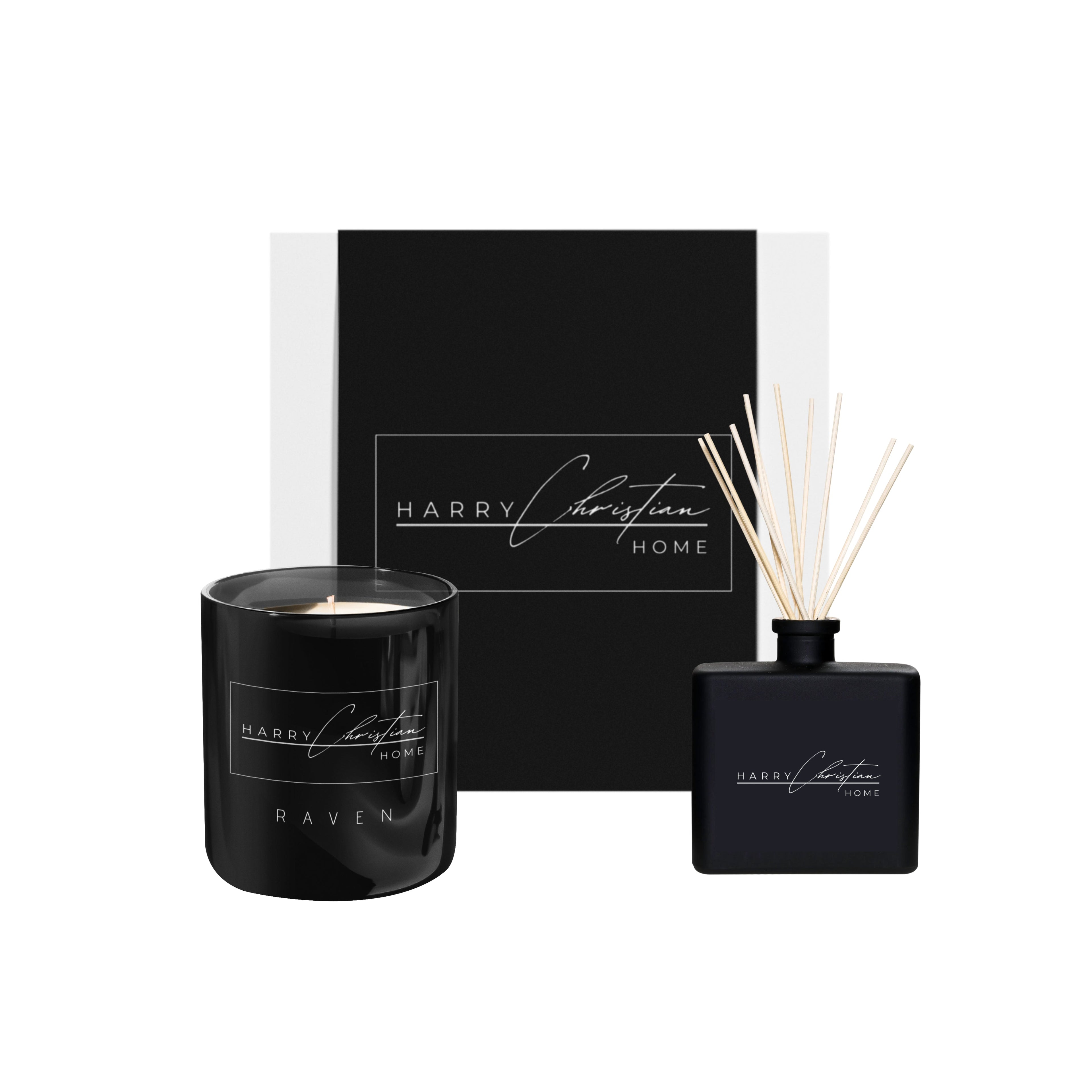 Harry Christian Home Raven Reed Diffuser & Candle Gift Set