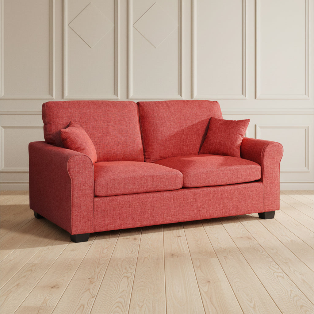 RED FABRIC 2 SEATER SOFABED