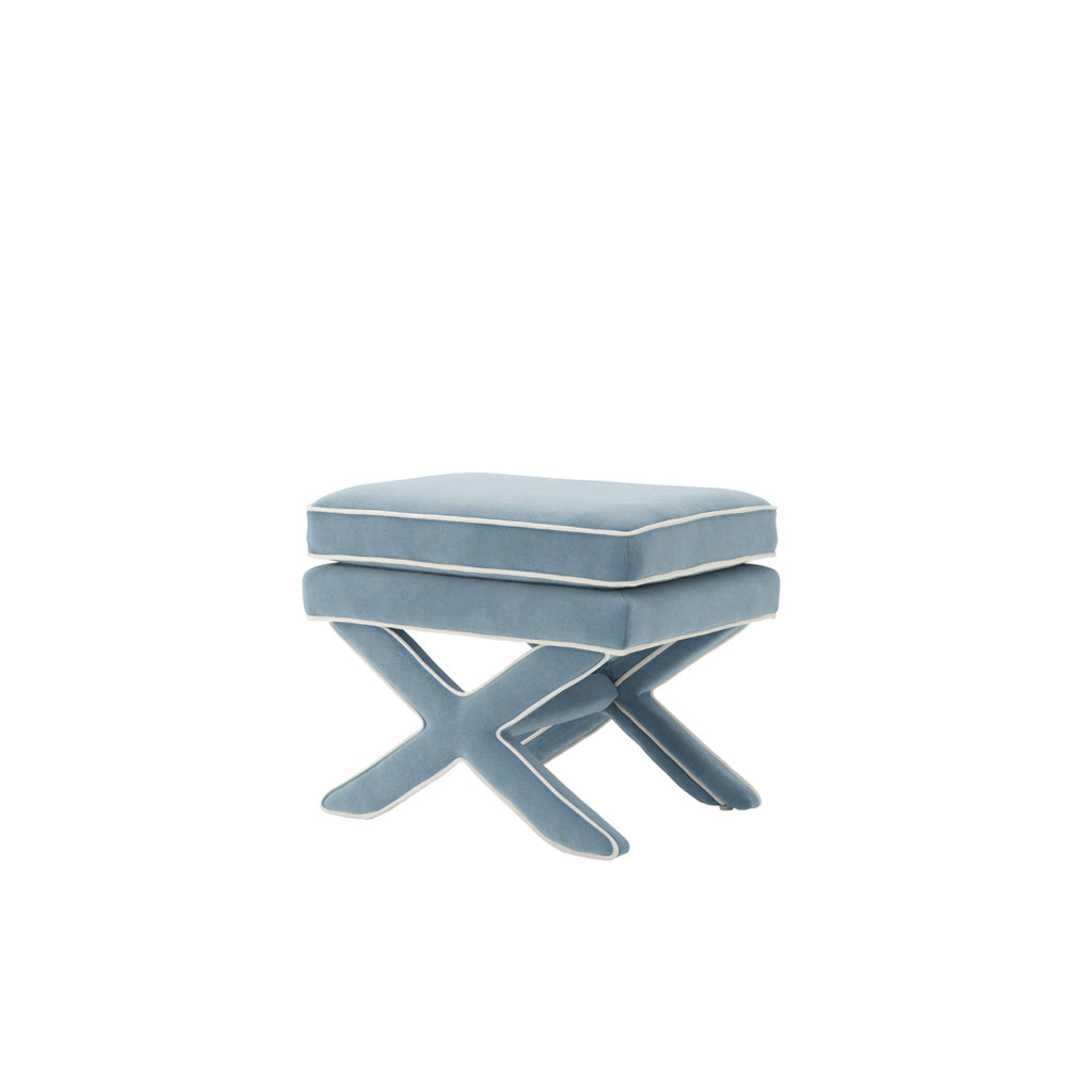 Harry Christian Home Malibu Blue Footstool